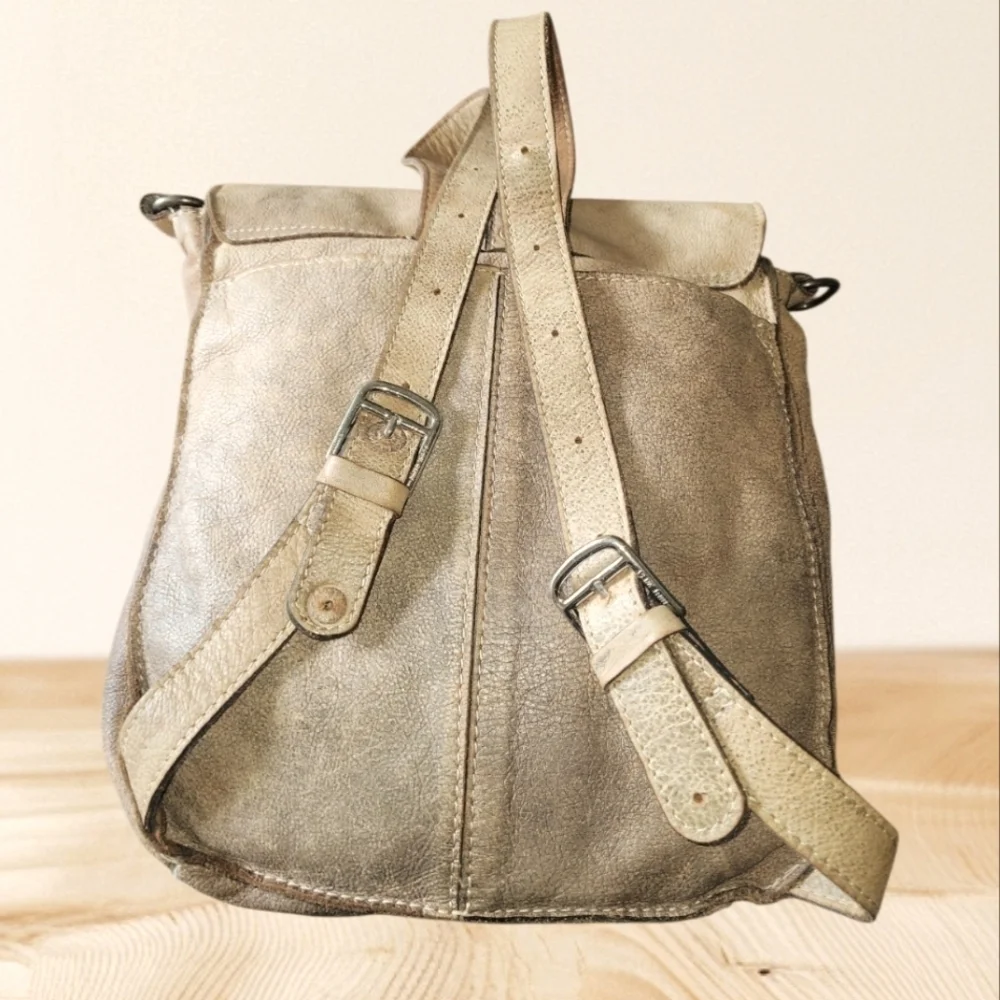 Patricia Nash Armeno Stylish Tan Leather Studded Rustic Travel Backpack